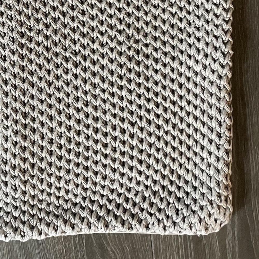 POTTERY BARN Stonewashed Linen Handknit Textured Pillow Cover 22" x 22" Natural